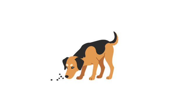 A Playful Brown and Black Dog Sniffing