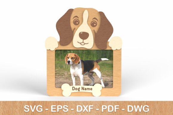 Beagle Dog Photo Frame - Laser Cut