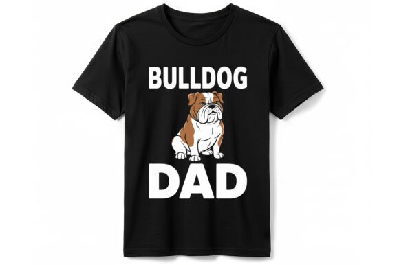Bulldog Dad T-Shirt - Cartoon Design