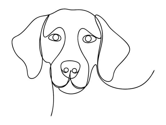 Continuous Line Dog Outline for Embroidery Projects
