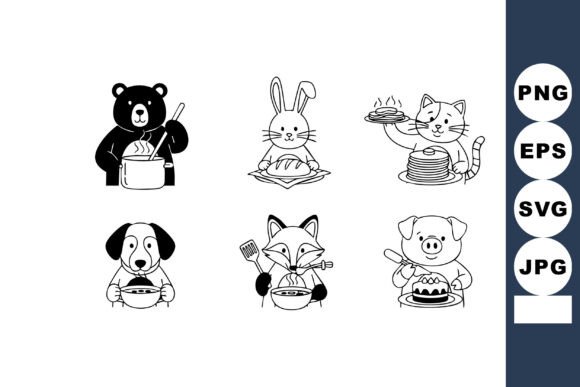 Cute Animal Chefs Cooking in Kitchen Wit