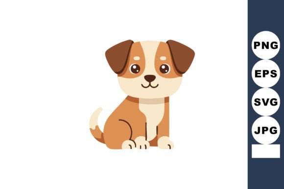 Cute Brown and Beige Puppy Dog Sitting C