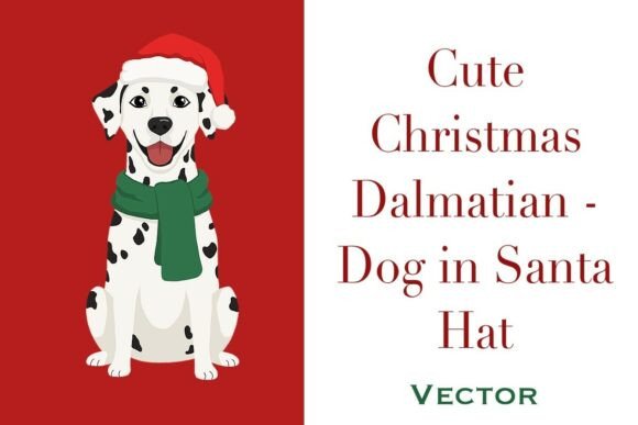 Cute Christmas Dalmatian Vector