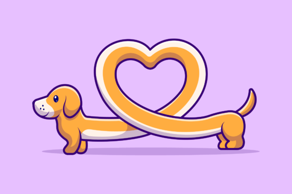 Cute Dachshund Dog with Shape Love Embroidery Review