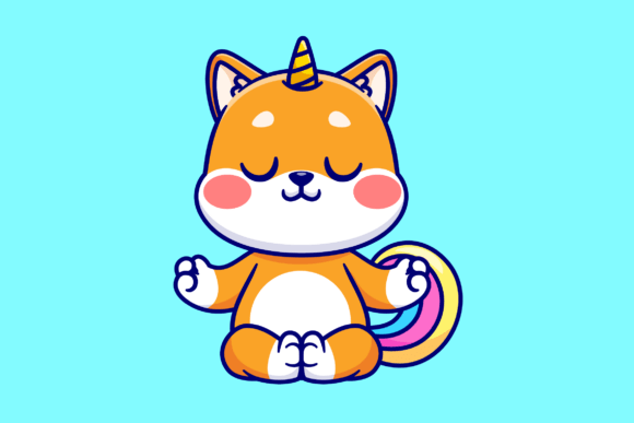 Cute Shiba Inu Dog Unicorn Yoga Cartoon Review