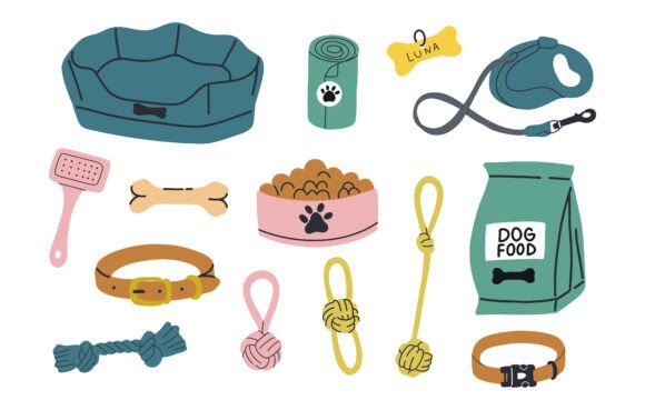 Dog Accessories Clipart Set Review