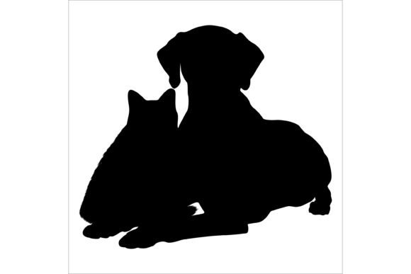 Dog and Cat Silhouette Vector Art