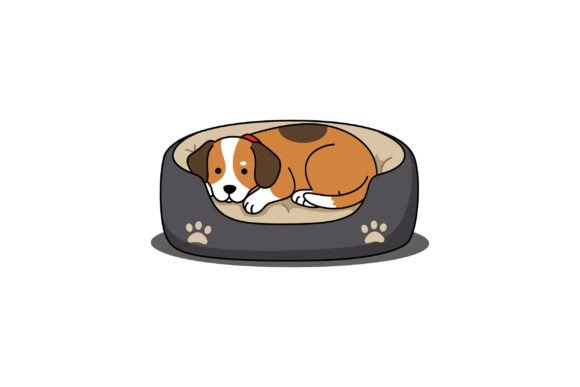 Dog Resting Comfortably in a Cozy Bed