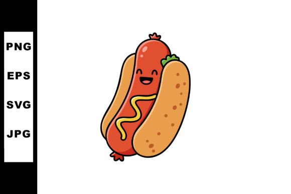 Happy Hot Dog with Mustard and Bun Carto Review