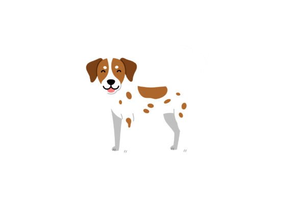 Happy Playful Dog Character in Flat Desi
