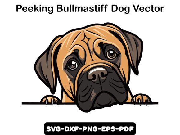 Peeking Bullmastiff Dog Vector Review