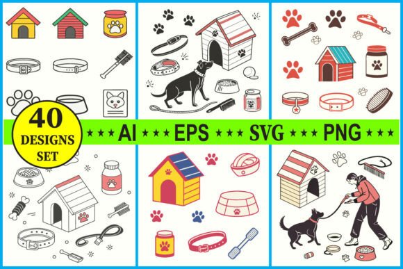 Pet Accessories Vector Set Review for Embroidery Projects