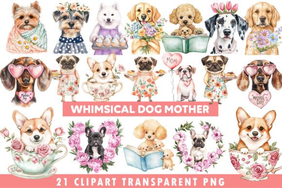 Whimsical Dog Mother PNG Review for Embroidery